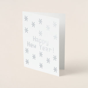 Customize it, Happy New Year, snowflakes Foil Card