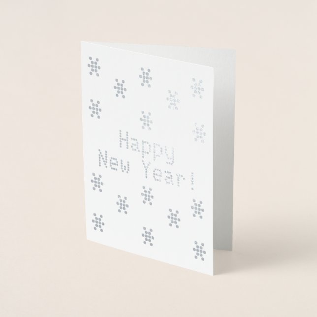 Customize it, Happy New Year, snowflakes Foil Card (Front)