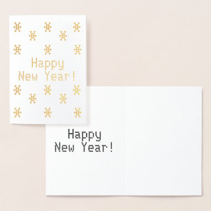 Customize it, Happy New Year, snowflakes Foil Card