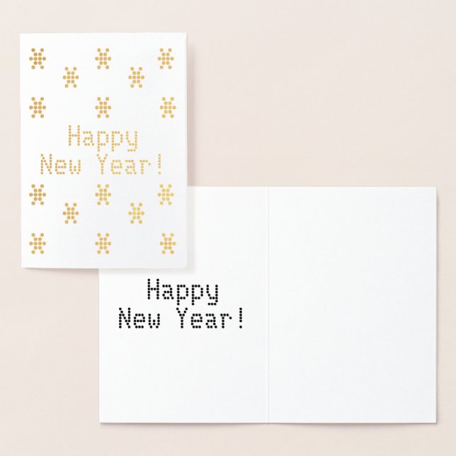 Customize it, Happy New Year, snowflakes Foil Card (Display)