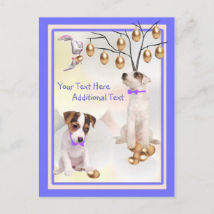 Customize It Jack Russell Puppy Easter Post Card
