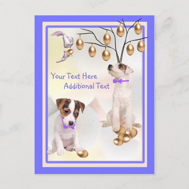 Customize It Jack Russell Puppy Easter Post Card (Front)