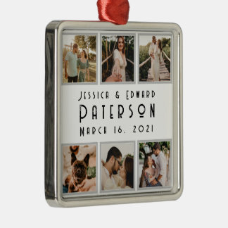 Customize It, Love Photos Modern Personalized Gift Metal Ornament