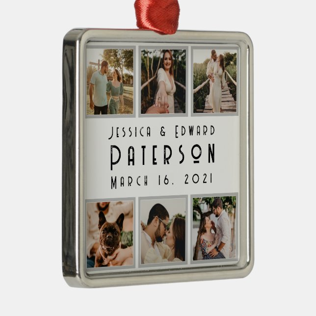 Customize It, Love Photos Modern Personalized Gift Metal Ornament (Right)
