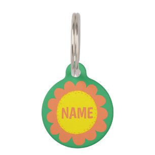 CUSTOMIZE IT Orange Daisy Flower Name Tag ID