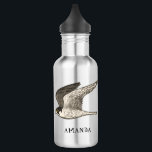 CUSTOMIZE IT Peregrine Falcon Flying Fierce Bird 532 Ml Water Bottle<br><div class="desc">This flying peregrine falcon coloured pencil art adorns all sides of the water bottle,  customize it with your name or initials. Check my shop for more colours and other matching items like tee shirts,  stickers and more!</div>