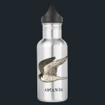 CUSTOMIZE IT Peregrine Falcon Flying Fierce Bird 532 Ml Water Bottle<br><div class="desc">This flying peregrine falcon coloured pencil art adorns all sides of the water bottle,  customize it with your name or initials. Check my shop for more colours and other matching items like tee shirts,  stickers and more!</div>