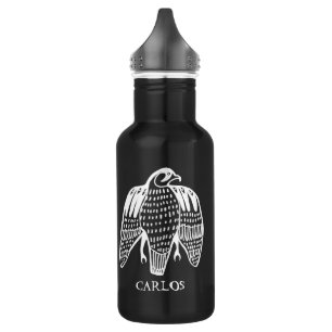 CUSTOMIZE IT Peregrine Falcon line drawing WHITE 532 Ml Water Bottle