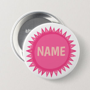 CUSTOMIZE IT Pink Sunshine Name Tag 3 Inch Round Button