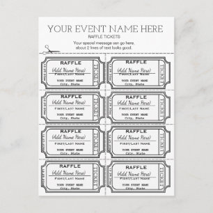 Customize It! Raffle Tickets Postcard
