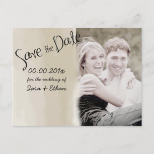 Customize it/save the date/watercolor/tan announcement postcard