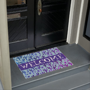 Customize it! WELCOME Night Desert Saguaro Cactus Doormat