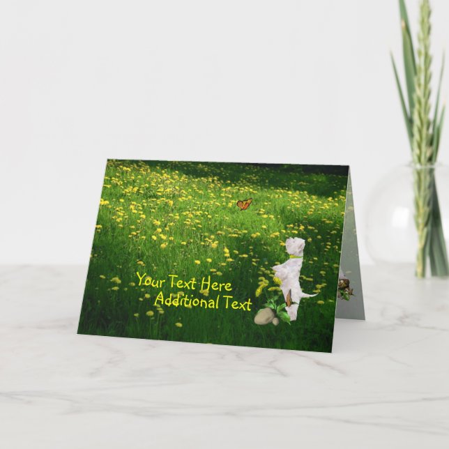 Customize It Westie Puppy Easter Card (Front)