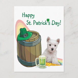 Customize It! Westie Puppy St. Patrick's Day Card