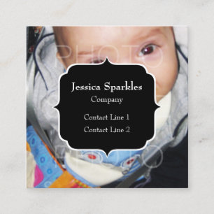Customize it with Your photo and Monogram Square Business Card