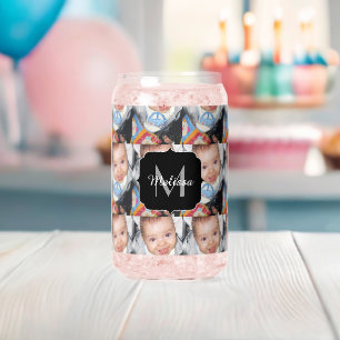 Customize it with Your Photo Custom Monogram Can Glass