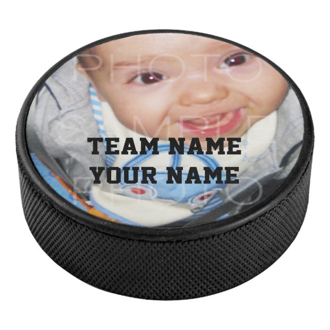 Customize it with Your photo Custom name and team Hockey Puck (3/4)