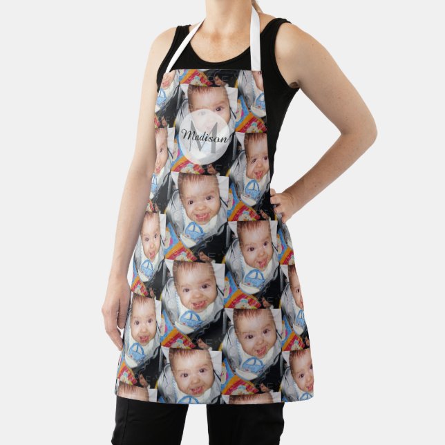 Customize it with Your photo pattern Monogram Apron (Insitu)