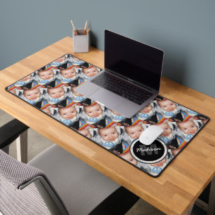 Customize it with Your photo pattern Monogram Desk Mat