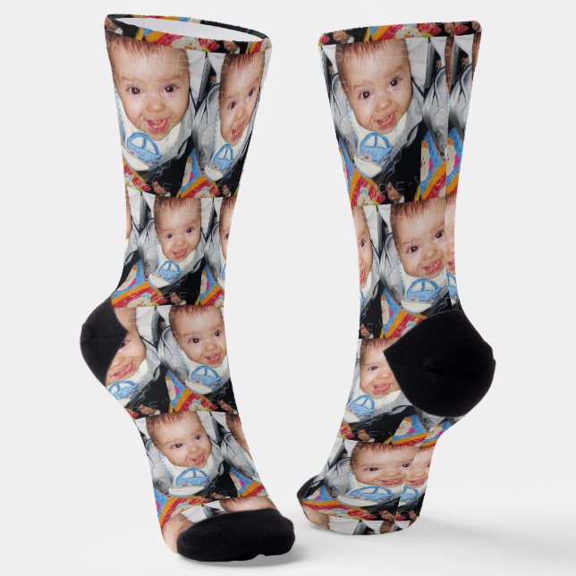 Customize it with Your photo pattern Socks (Angled)