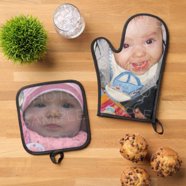 Customize it with Your photos Oven Mitt & Pot Holder Set (Top Down)