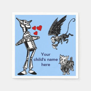 Customize it: Wizard of Oz, Tin Man, Toto Monkey Napkin