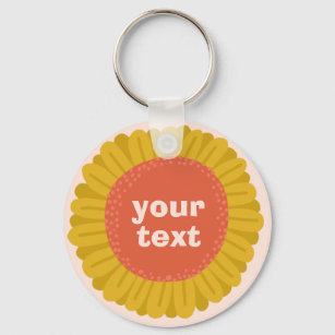 CUSTOMIZE IT Yellow Daisy Sunflower Name Tag  Keychain