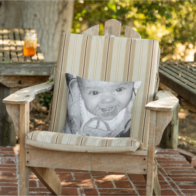Customize it Your Black and White photos Porch Outdoor Pillow (Chair)