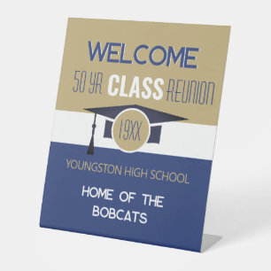 Customize it! Your Year & School Reunion Pedestal Sign