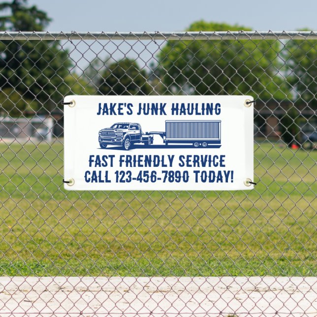 Customize Junk Hauler Dump Trailer Service Roadway Banner (Insitu)