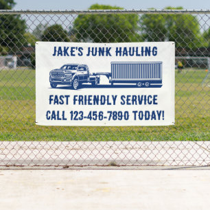 Customize Junk Hauler Dump Trailer Service Roadway Banner