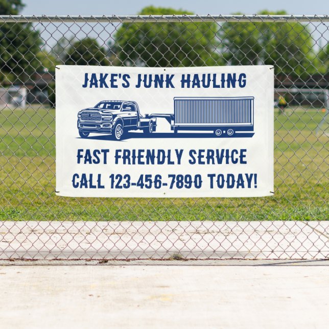 Customize Junk Hauler Dump Trailer Service Roadway Banner (Insitu)