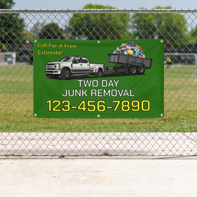 Customize Junk Removal Business Promotional Fence Banner (Insitu)
