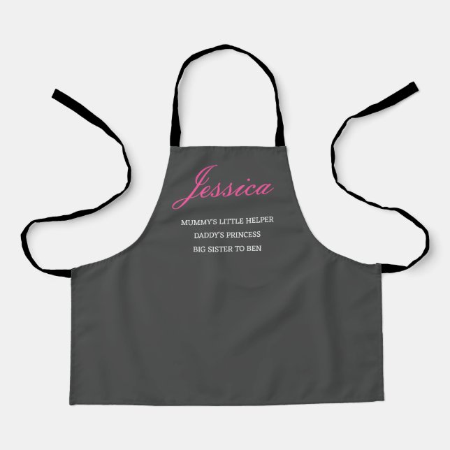 Customize Kids Apron - Mommy, Daddy, Sister (Front)