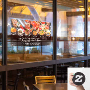 Customize Korean Cuisine Restaurant Advert  Window Cling