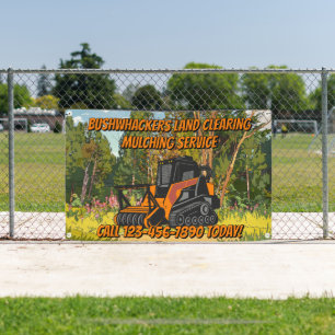 Customize Land Clearing Mulching Service Business Banner
