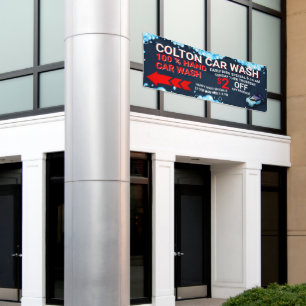 Customize Large Car Wash Business Traffic Visible  Banner