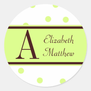Customize Last and First Name Soft Green Sticker
