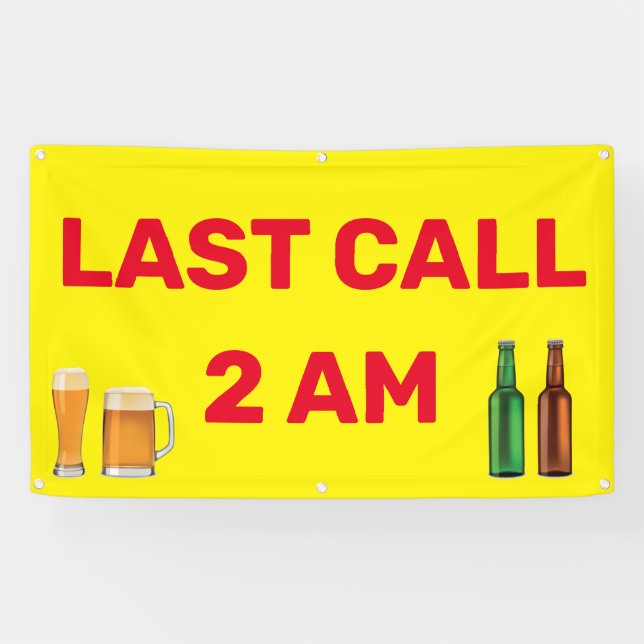 Customize Last Call 2AM Bar Pub Business Banner (Horizontal)