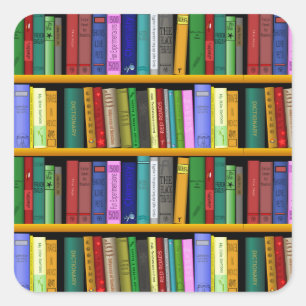 Customize Library Design Square Sticker