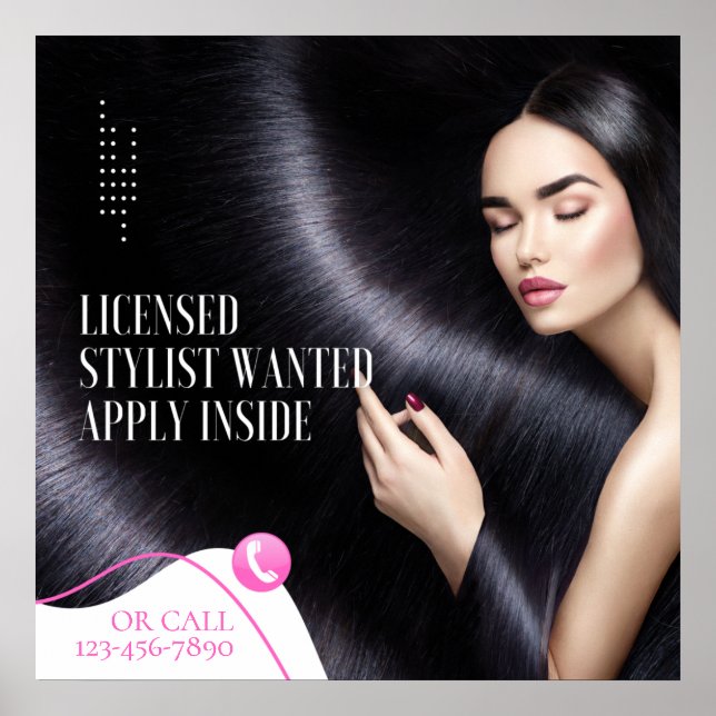 Customize Licensed Hair Stylist Wanted Apply Insid Poster (Front)