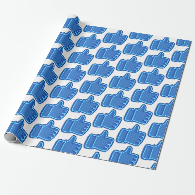 Customize Like Neon Hand design Wrapping Paper (Unrolled)