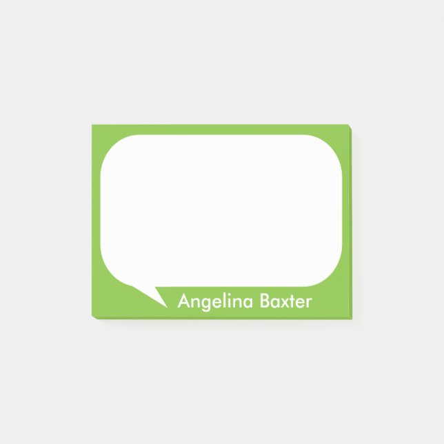 Customize lime green and white Talk Bubble Post-it Notes (Front)