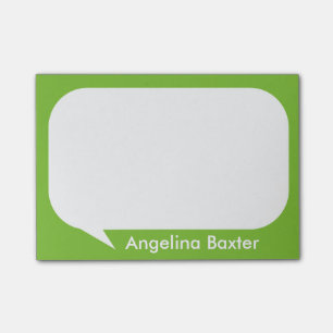 Customize lime green and white Talk Bubble Post-it Notes