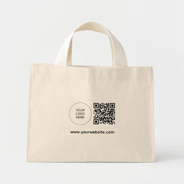 Customize Logo Website Address Template QR Code Mini Tote Bag (Front)