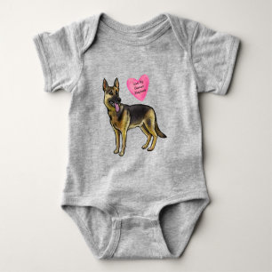 Customize Love My German Shepherd Dog Pet Baby Bodysuit