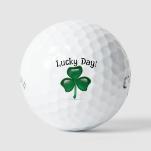 Customize Lucky Day! Shamrock Golf Balls