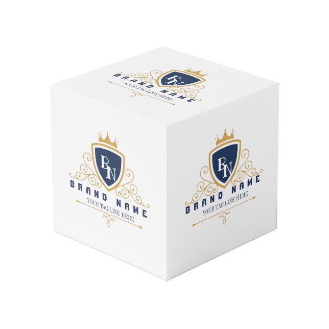 Customize Luxury hotel business or restaurant logo Cube (Front Angled)