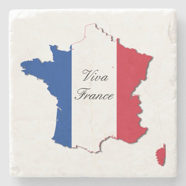 Customize Map of France Stone Coaster (Front)
