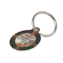 Customize Maple Leaf Tartan Burgundy Cat